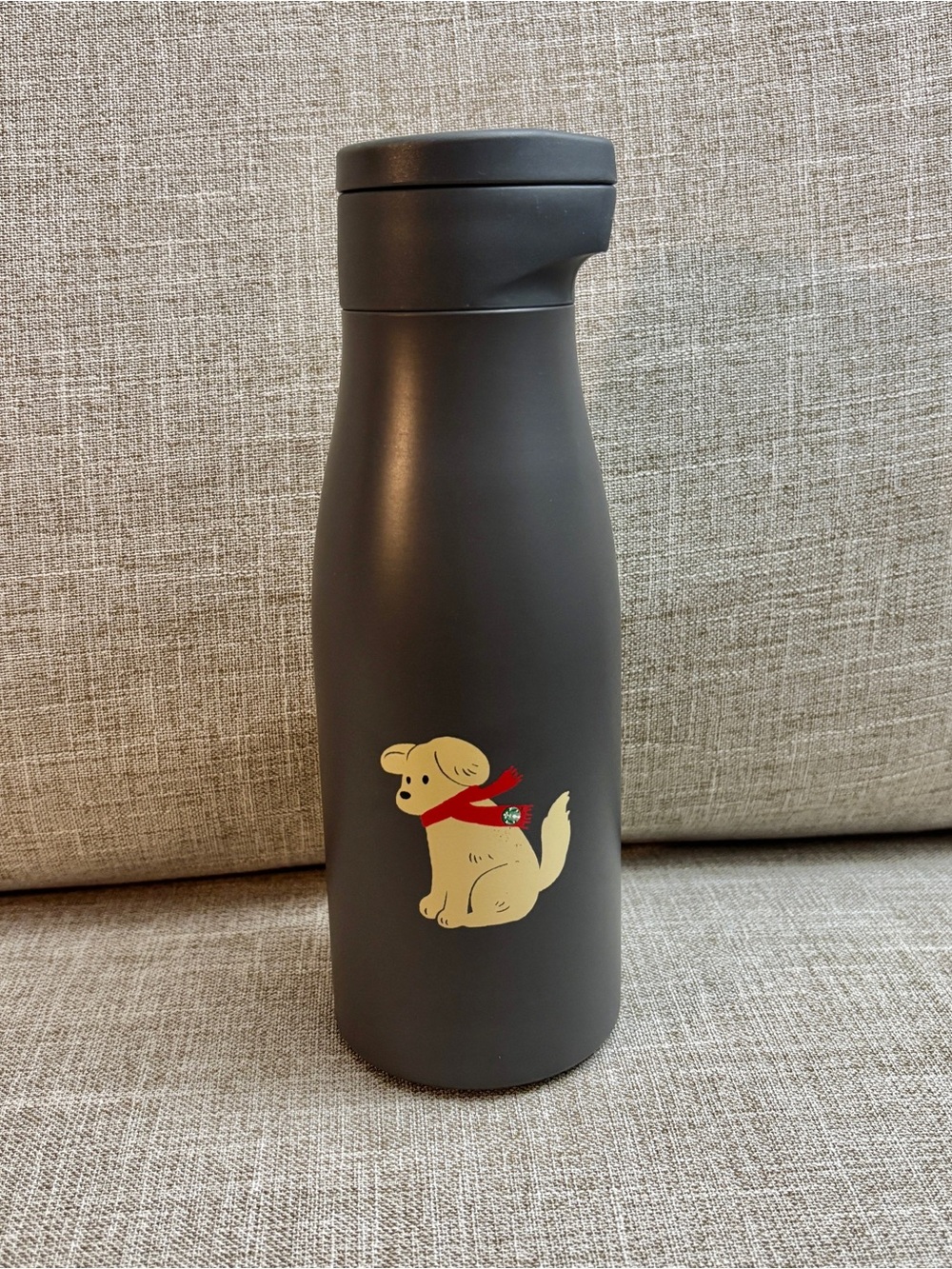 NEW Starbucks Holiday Puppy Dog Stainless Tumbler Grey 14oz